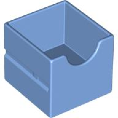 medium blue duplo furniture drawer 2 x 2 with semicircle cutout