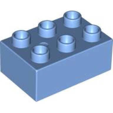 medium blue duplo brick 2 x 3