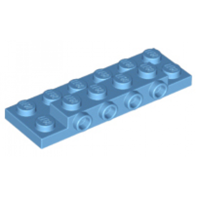 medium blue plate modified 2 x 6 x 2 3 with 4 studs on side