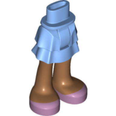medium blue mini doll hips and skirt layered medium nougat legs and metallic pink shoes pattern - thick hinge