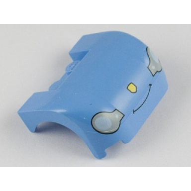 medium blue vehicle mudguard 3 x 4 x 1 2 3 curved with front with headlights thin smile and nose pattern