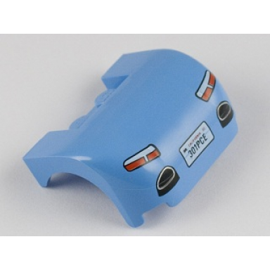 medium blue vehicle mudguard 3 x 4 x 1 2 3 curved with back with taillights exhaust and 301pce license plate pattern