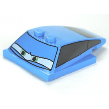 medium blue wedge 6 x 4 x 1 1 3 with 4 x 4 base with green eyes centered and windows pattern finn mcmissile