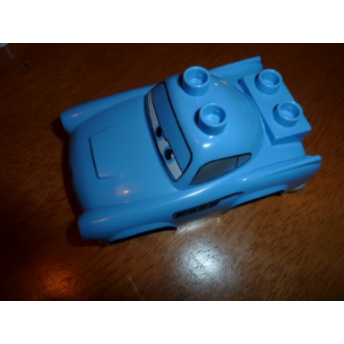medium blue duplo car body 2 top studs and 2 rear studs with cars finn mcmissile pattern