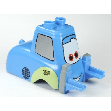 medium blue duplo car body forklift truck with cars guido pattern