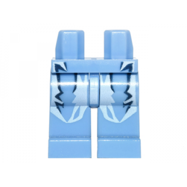 medium blue hips and legs with dark blue and white electric bolts pattern electro