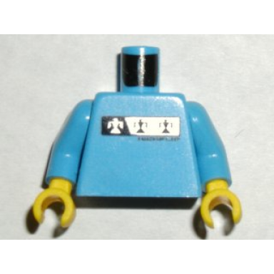 medium blue torso gravity games with silver and black logos pattern medium blue arms yellow hands