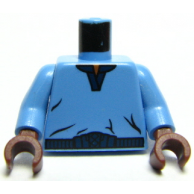 medium blue torso sw v-collar shirt and dark blue trim pattern lando calrissian medium blue arms brown hands