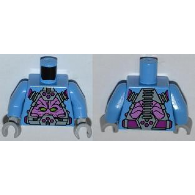 medium blue torso robot with kraang and control harness pattern medium blue arms light bluish gray hands