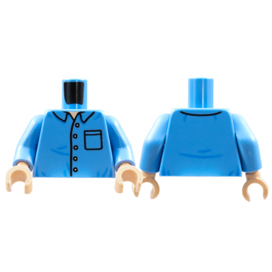 medium blue torso shirt with collar 5 buttons pocket medium nougat neck pattern medium blue arms light nougat hands