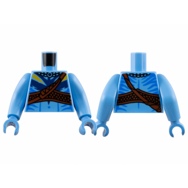 medium blue torso navi with blue markings reddish brown shoulder belt and dark blue and bright light orange war paint pattern medium blue arms long medium blue hands
