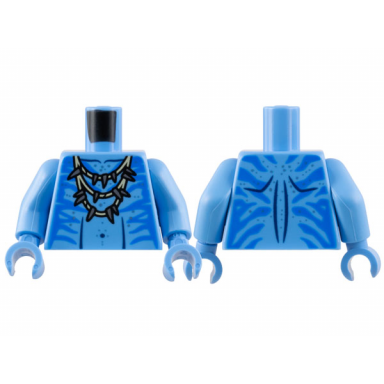 medium blue torso navi with blue markings tan necklace with claws and silver spots pattern medium blue arms medium blue hands