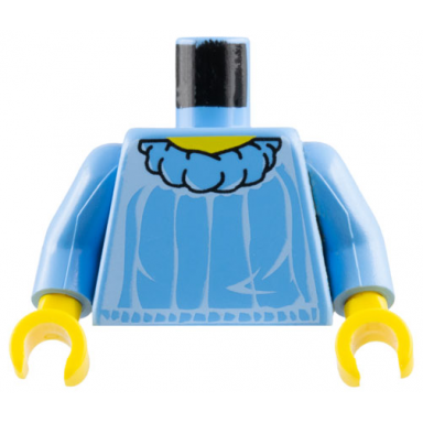 medium blue torso blouse with puffy collar and white creases yellow neck pattern medium blue arms yellow hands