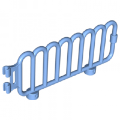 medium blue duplo fence railing with scalloped top and clips on end