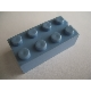 medium blue brick 2 x 4 without bottom tubes slotted with 1 slot
