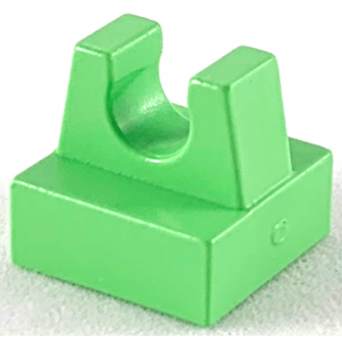 medium green tile modified 1 x 1 with clip