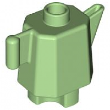 medium green duplo utensil teapot coffeepot indented base