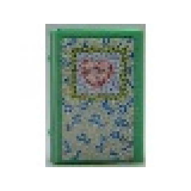medium green minifigure utensil book 2 x 3 with heart and keys diary pattern stickers - set 3270