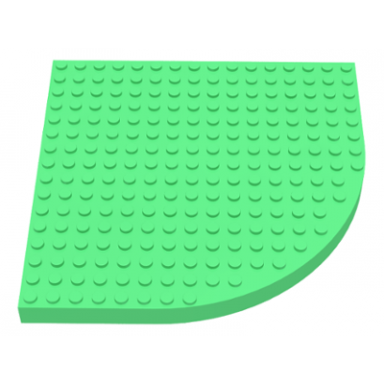 medium green brick round corner 16 x 16