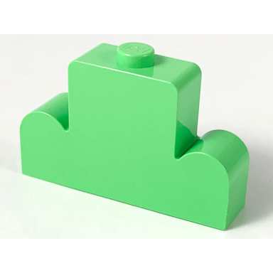 medium green brick modified 1 x 4 x 2 center stud top