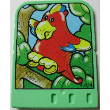 medium green story builder jungle jam card with parrot pattern