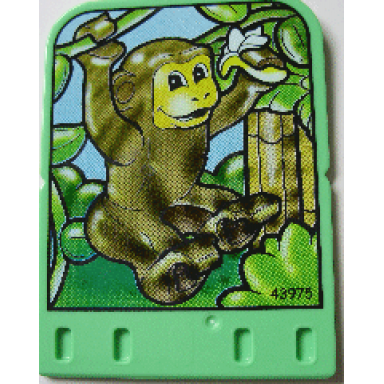medium green story builder jungle jam card with monkey carrying banana pattern