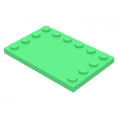medium green tile modified 4 x 6 with studs on edges