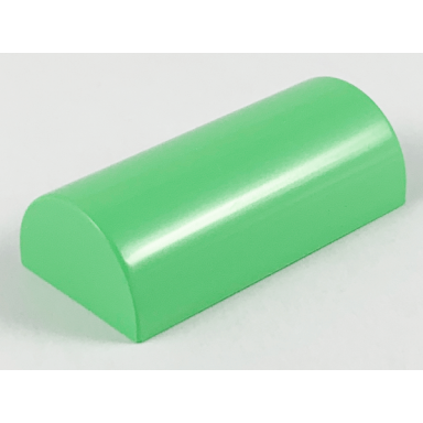 medium green slope curved 2 x 4 double without groove