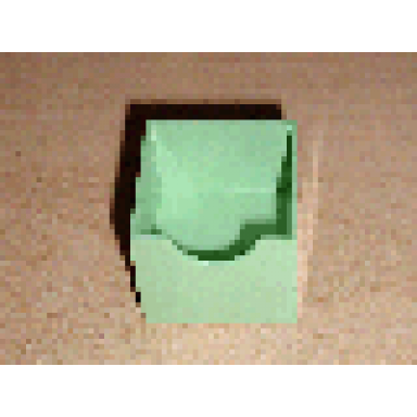 medium green duplo furniture drawer 2 x 2 with semicircle cutout