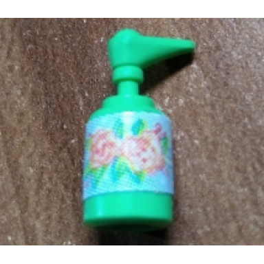 medium green scala accessories bottle pump with 2 roses pattern sticker - set 3242