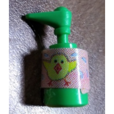 medium green scala accessories bottle pump with 2 chickens and waterdrops pattern sticker - set 3112
