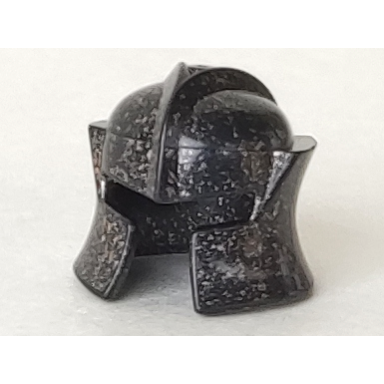 speckle black-copper minifigure headgear helmet castle with cheek protection angled