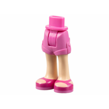 mini doll hips and shorts with light nougat legs and magenta sandals with dark pink soles pattern - thick hinge