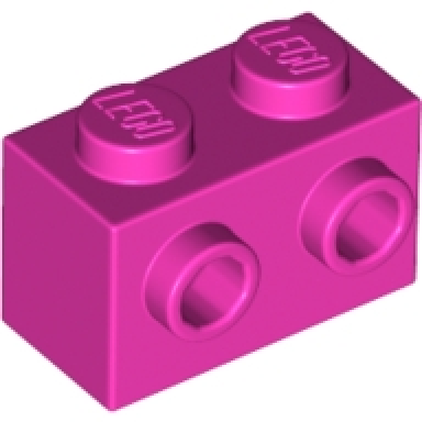 dark pink brick modified 1 x 2 with studs on 1 side