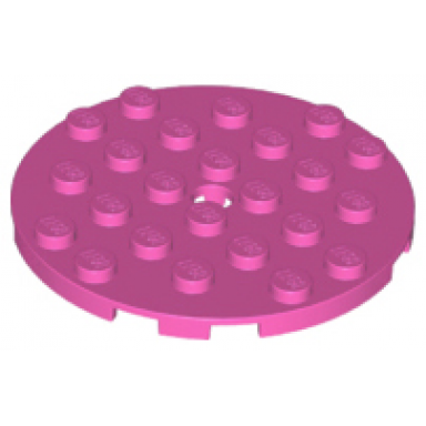 dark pink plate round 6 x 6 with hole