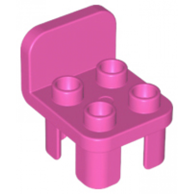 dark pink duplo furniture chair with 4 studs and rounded back