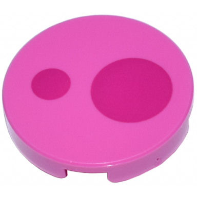 dark pink tile round 2 x 2 with bottom stud holder with 2 magenta circles pattern super mario birdo cheek