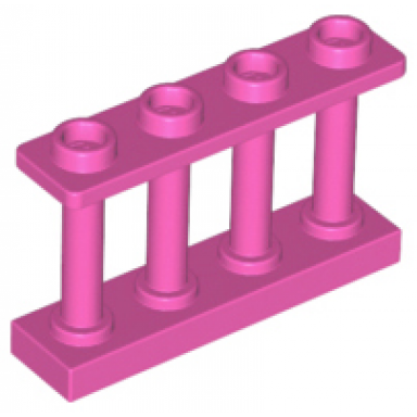 dark pink fence 1 x 4 x 2 spindled with 4 studs