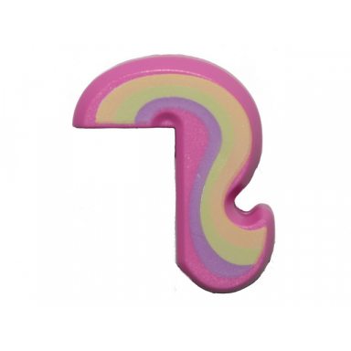 dark pink cat tail with rainbow pattern