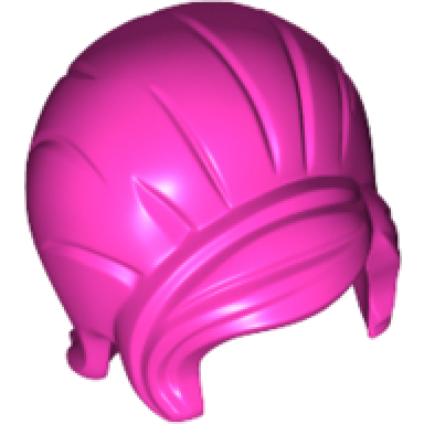 dark pink minifigure hair female beehive style with sideways fringe
