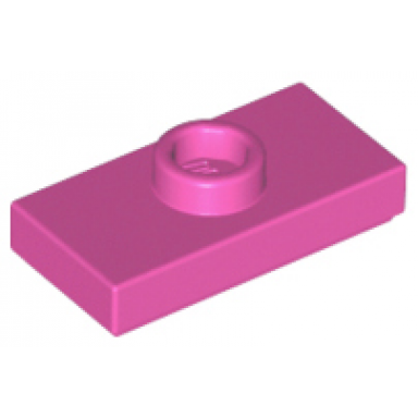 dark pink plate modified 1 x 2 with 1 stud with groove and bottom stud holder jumper
