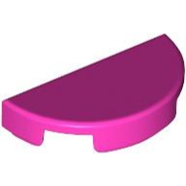 dark pink tile round 1 x 2 half
