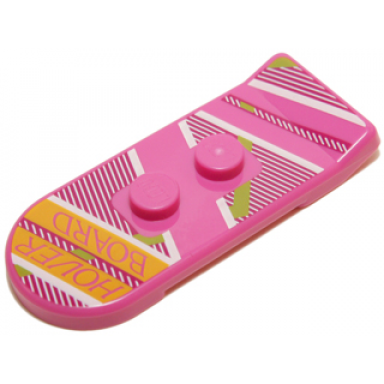 dark pink minifigure utensil hoverboard with magenta white and lime lines and hover board pattern