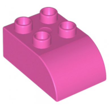 dark pink duplo brick 2 x 3 slope curved