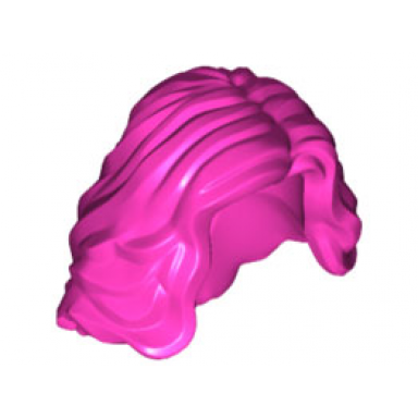 dark pink minifigure hair female mid-length wavy