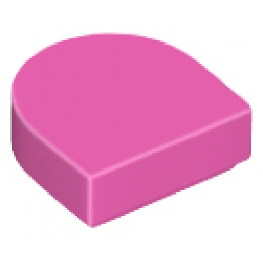dark pink tile round 1 x 1 half circle extended