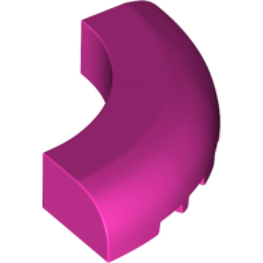 dark pink brick round corner 5 x 5 without studs