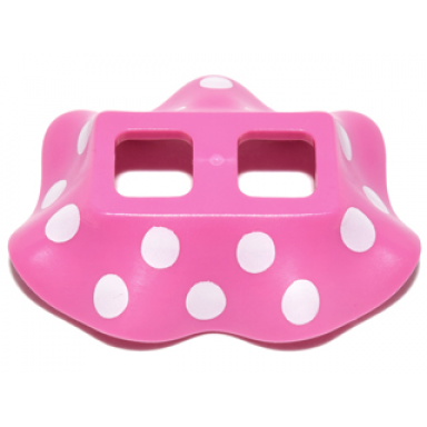 dark pink minifigure skirt plastic with large white polka dots pattern minnie mouse