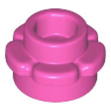dark pink plate round 1 x 1 with flower edge 5 petals