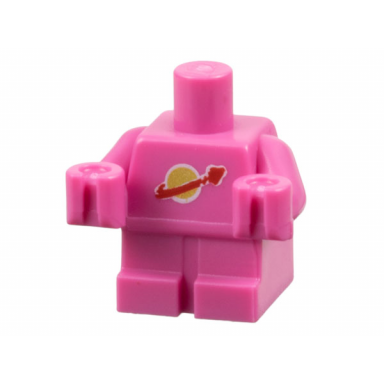 dark pink body baby toddler with fixed arms with classic space logo pattern